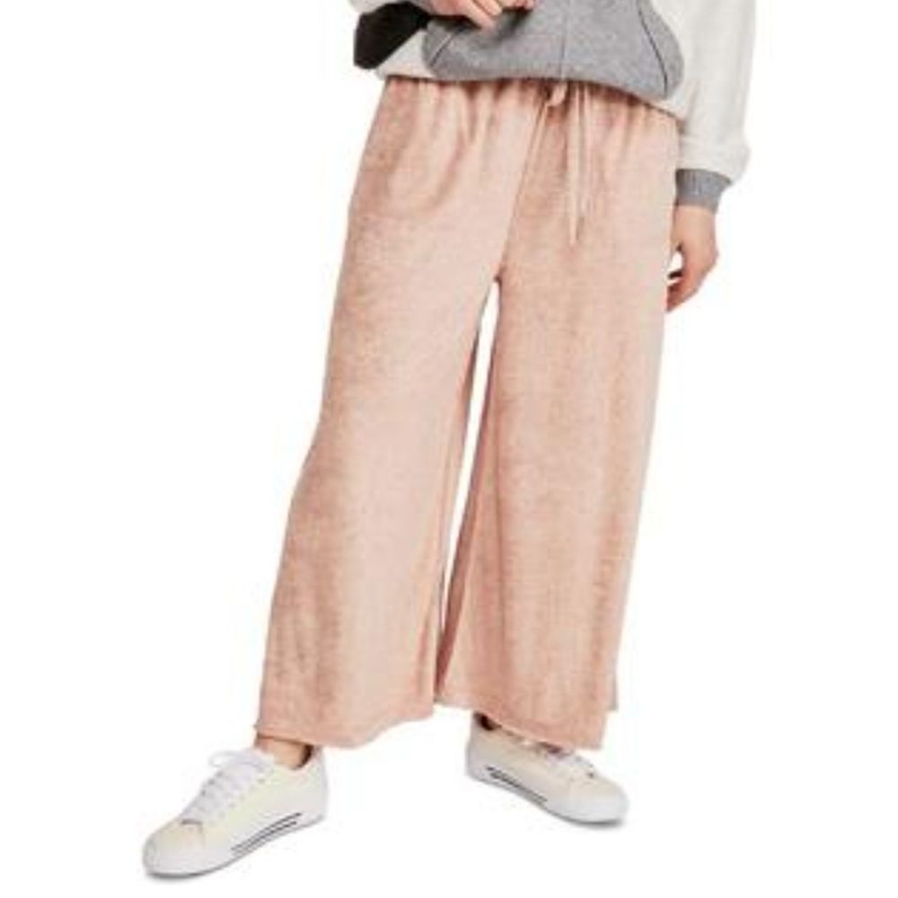 NWT Free People Women's Comfort Wide Leg Stretch Pants. Pink Clay. Small